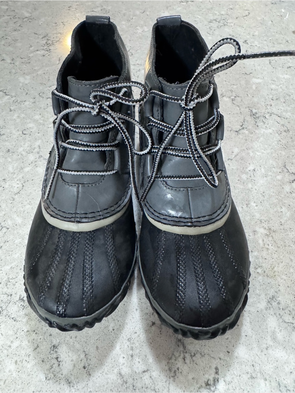 Sorel Black/Gray Waterproof Duck Boots - Classic Lace-Up Design